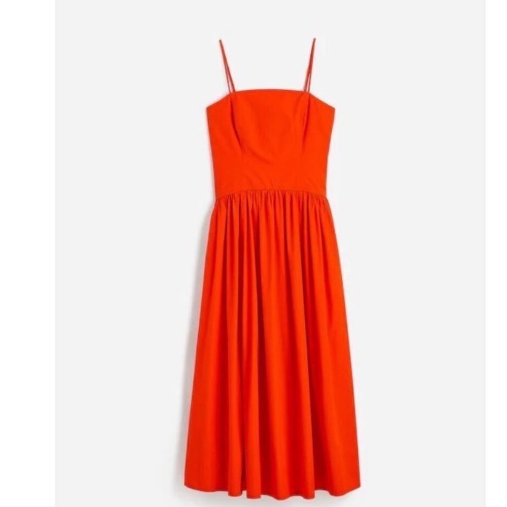 Madewell poplin seamed maxi dress orange NWT size 0